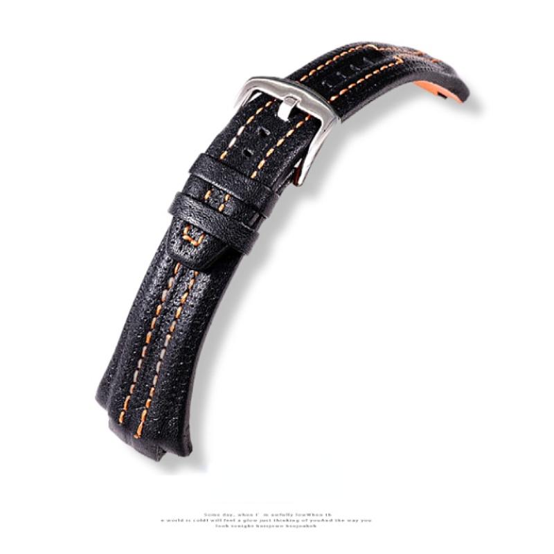 27mmx15Convex mouth For Seiko Sportura SNL029P2-SNL021P1 SNL595P2 SNL017P1 Leather Watch Strap Men's Watchband Bracelet Belt