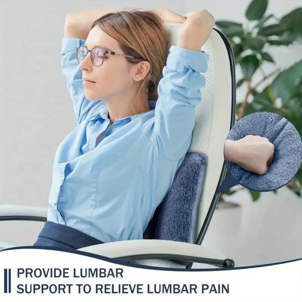 Ergonomic 3-Segment Lumbar Pillow Soft Back Support Cushion Universal Waist Cushion Sofa