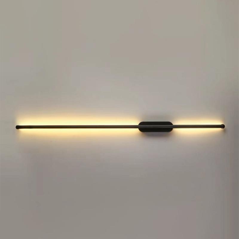 

Скандинавский минималистский линейный светодиодный настенный светильник с подсветкой вверх и вниз, настенный светильник со светодиодной подсветкой для спальни, прихожей, коридора, декоративная лампа Warm White (2700-3500K)&Length 60CM чёрный