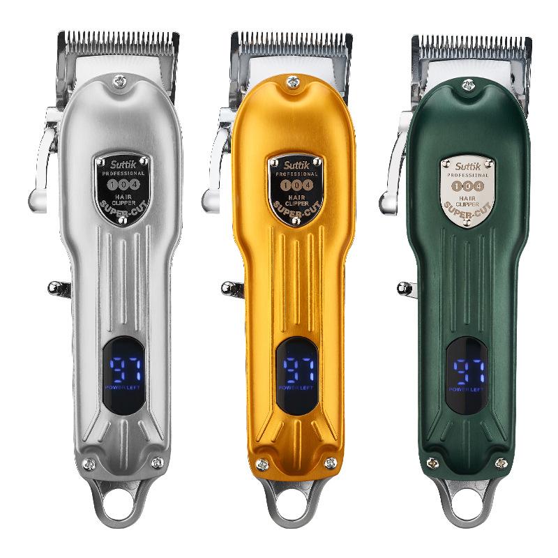 New LCD digital display high-power hair clipper household self-service hair clipper retro oil head electric hair clipper золотой