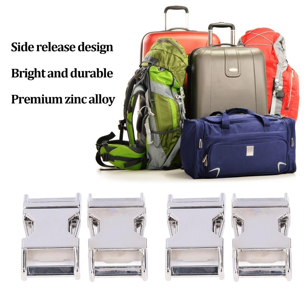 4pcs Glossy Finish Quick Release Clip Zinc Alloy Belt Buckle Metal Buckle For DIY Craft