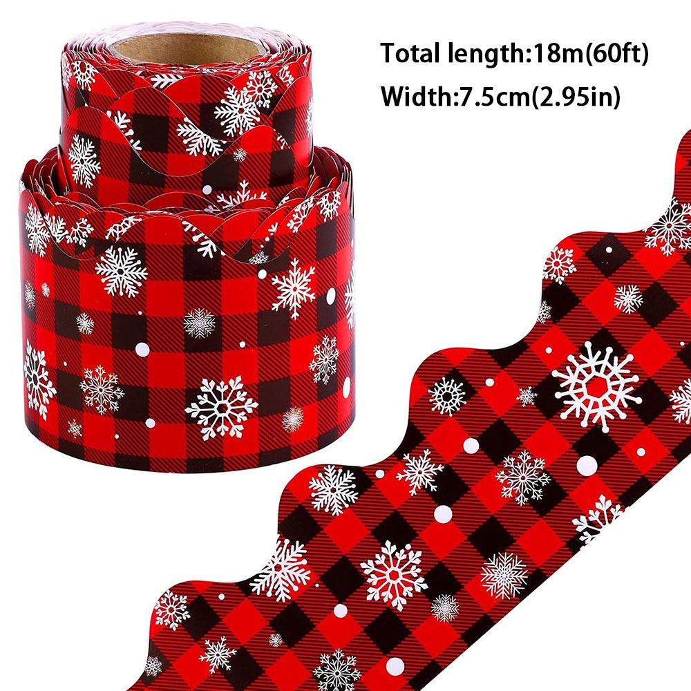 Christmas Candy Border Decorative Sticker Winter Snowflake Christmas Tree Poster Border Stickers Christmas Bells Self-Adhesive