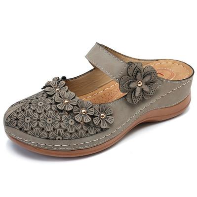 Damenmode Vintage Schuhe Lässige Sandalen Sommer Strand Sandalen Flache Schuhe Freizeit Hausschuhe Übergröße 35-43