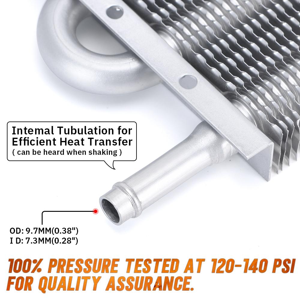 Universal 304.8X190.5X19.05 6 Row Aluminum Remote Transmission Oil Cooler Kit/Auto-Manual Radiator Converter