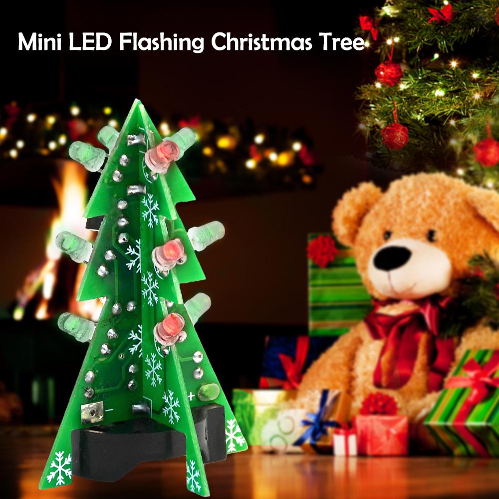 Kit de Árbol de Navidad LED Intermitente DIY Práctica de Soldadura Ciencia Electrónica Kit de Ensamblaje con PCB y Luces LED
