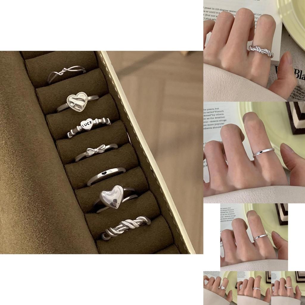 Schickes Geometrisches Damenring-Set Für Vielseitiges Stapeln Und Alltagstauglichkeit