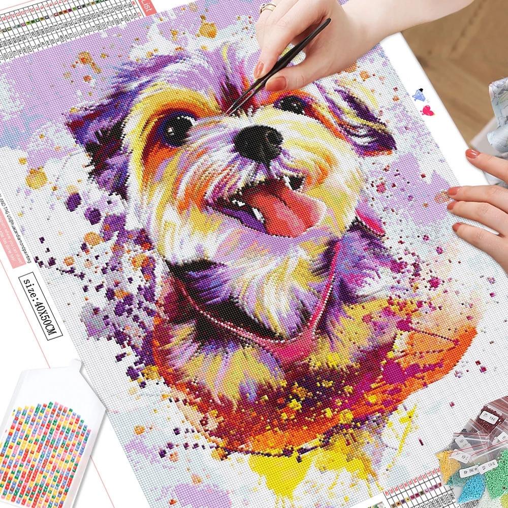 

HUACAN DIY картины с бриллиантами в 5d собака полная дрель квадратная Алмазная вышивка животных мозаика ремесленные настенные панно Full Square 20*30 cm