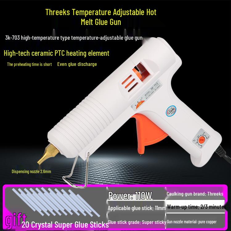 Household Small-Size Glue Gun with Temperature Control & 7-11mm Glue Sticks