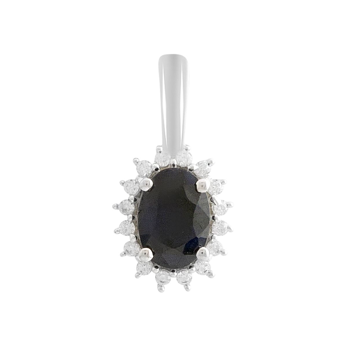 

Silver pendant with sapphire 1.151ct, cubic zirconias (2181026)