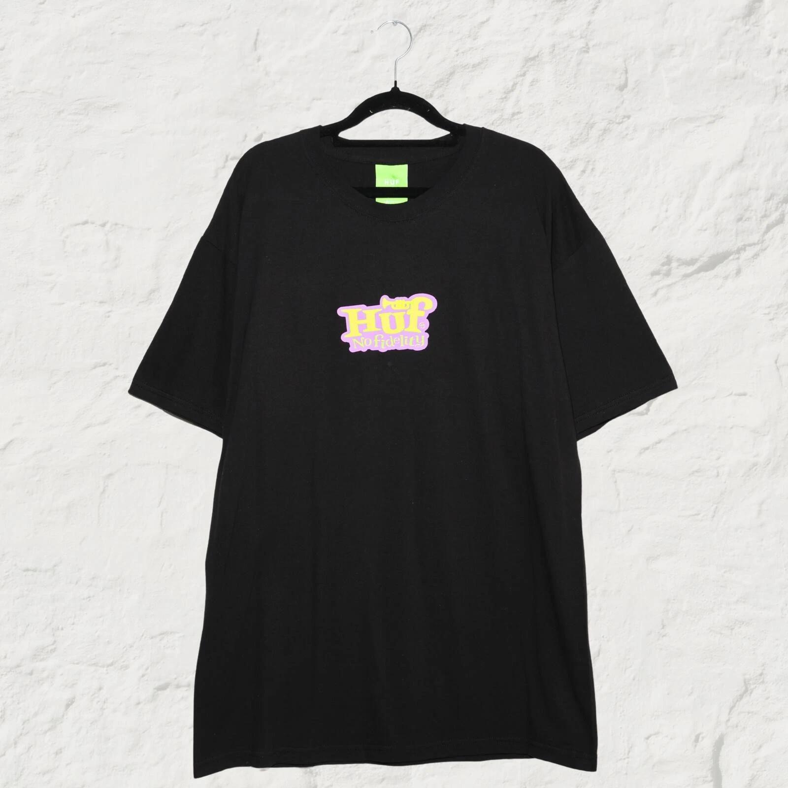 HUF Jazzy Graphic Tee Black Skate Streetwear T-Shirt L XL