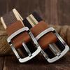Outdoor Canvas Men's Belt Solid Color Striped Woven Alloy Pin Buckle Sports Overalls Belt for Men