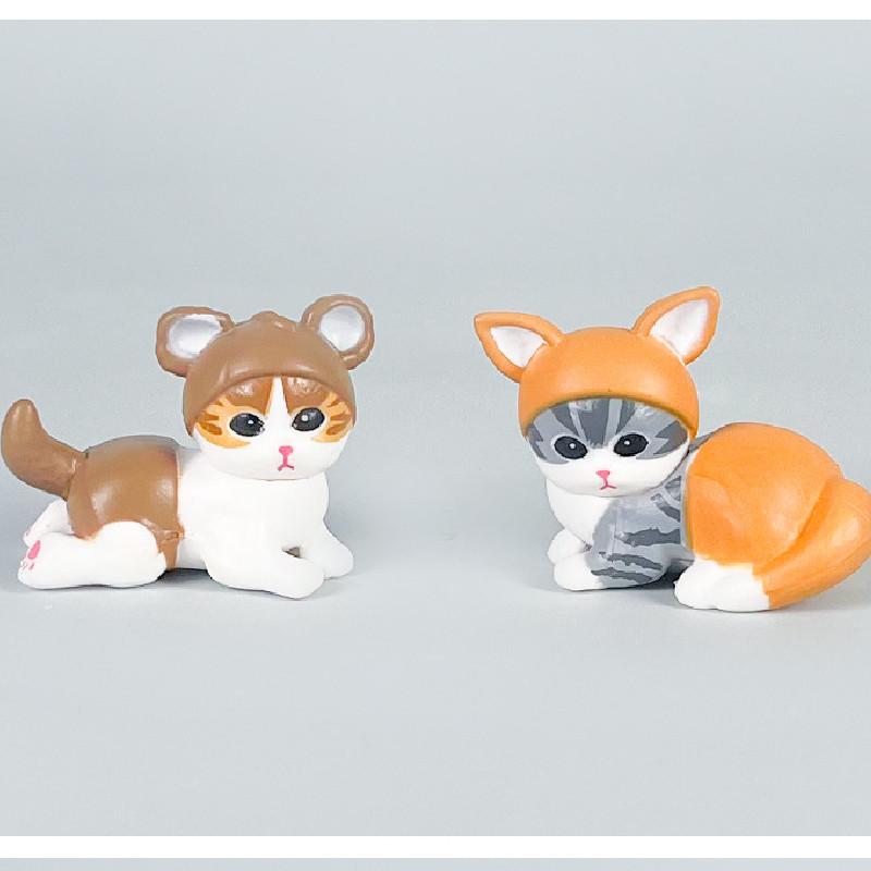 Cute Cat Mofusand Animal Costume Model Ornament Set For Desktop Decoration
