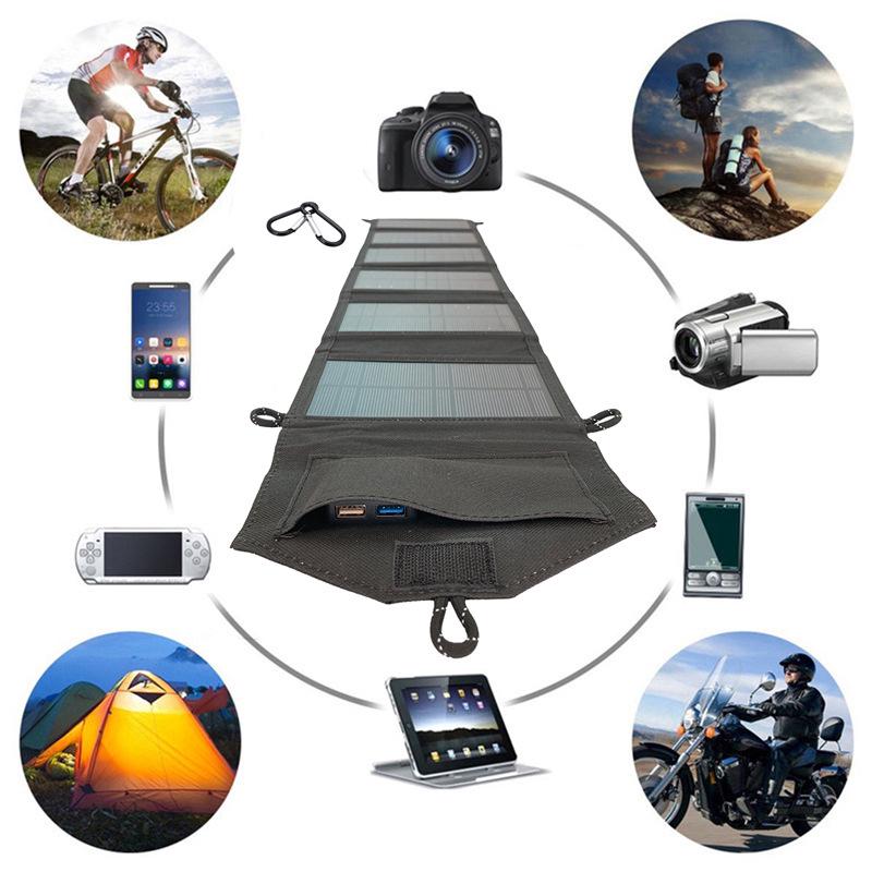15W Portable Folding Solar Panel for Camping, Outdoor USB Charging