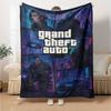 1ks Měkká flanelová deka Grand Theft Auto s designovým potiskem Útulná deka pro všechna roční období, ideální na pohovku, postel, do kanceláře