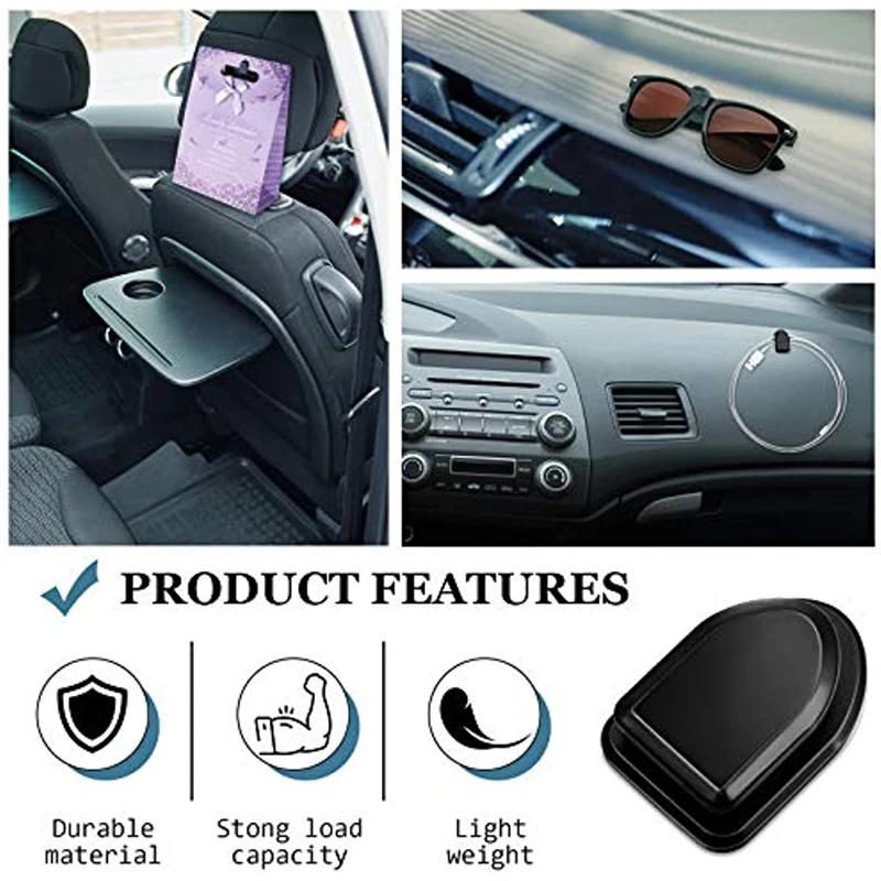 5/10pcs Invisible Car Hooks, Self-Adhesive Dashboard Organizer, Low Profile & Space Saving for Sunglasses, Keys, Masks
