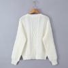 2024 Autumn/Winter Women's Loose Cable Knit Cardigan Sweater
