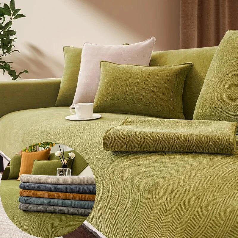 Chenille Sofa Cover For Living Room Four Seasons Universal Non -Slip Couch Cover Towel Sofa Protective Mats For Home Decoration