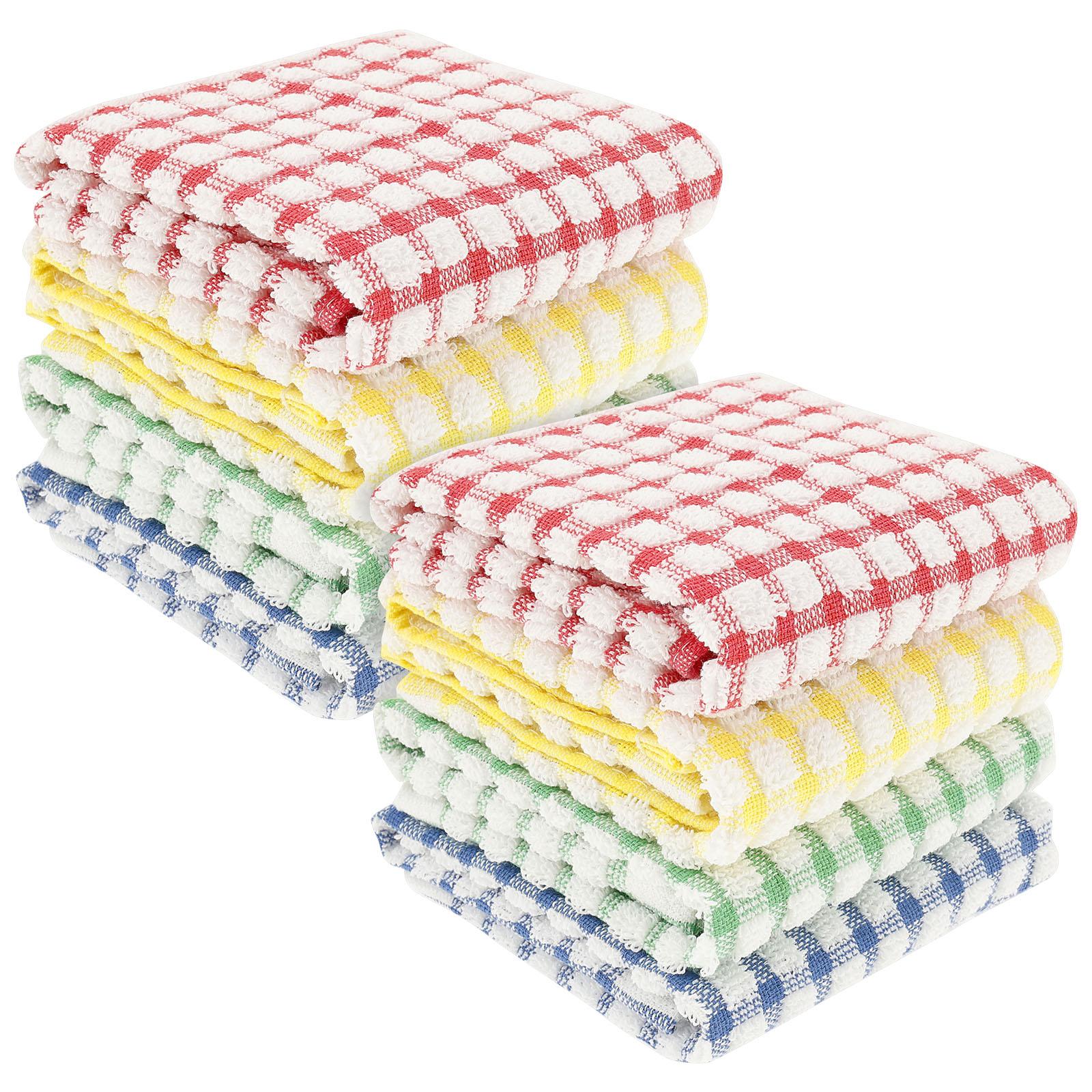 8 Pcs Cotton Kitchens Towels Set Soft Absorbent Quick Drying Dish Cloth Multi-Purpose Household Cleaning Washing Towel