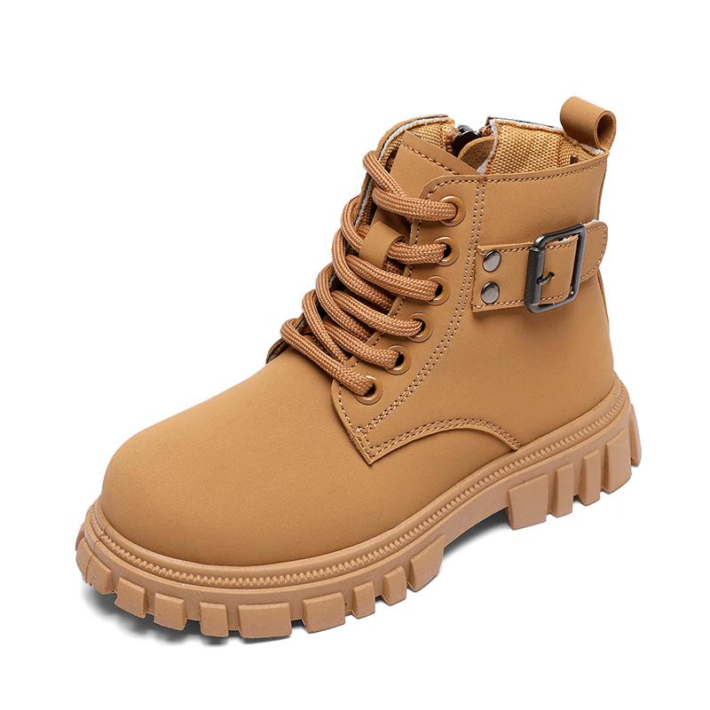 

Ботинки Martin для девочек, новые ботинки для мальчиков, детские короткие ботинки, весенне-осенняя детская обувь, желтые ботинки в британском стиле 35