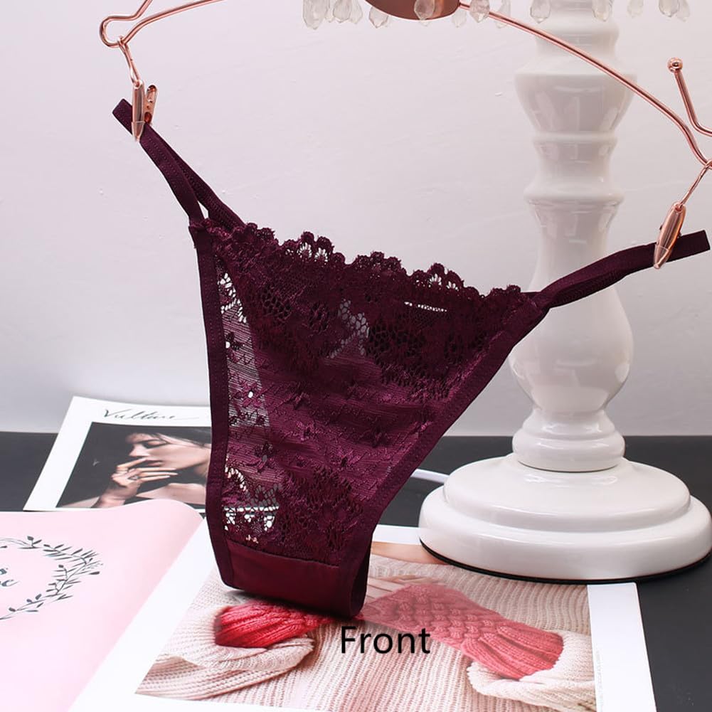 HINICE Renda Elástica Roupa Interior de 5 Tanga Fio Dental Lateral de Renda para Mulher, Transparente, Sexy, Fofa, Elegante, (Definir cores)