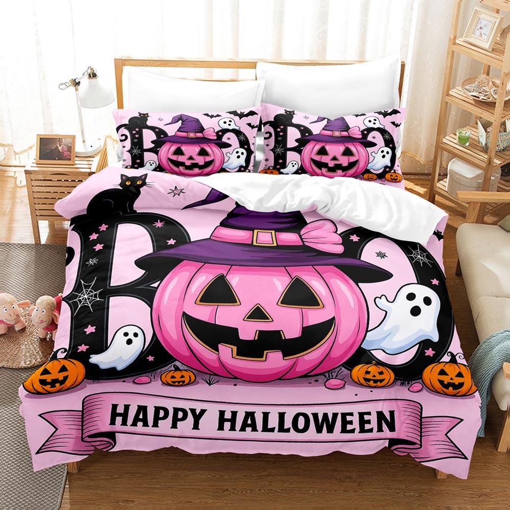 Happy Halloween Bedding Set 3D Digital Printing Pumpkin Ghost 2-3 Piece Set (No Core) for Bedroom Duvet Cover Set Gift For Kids