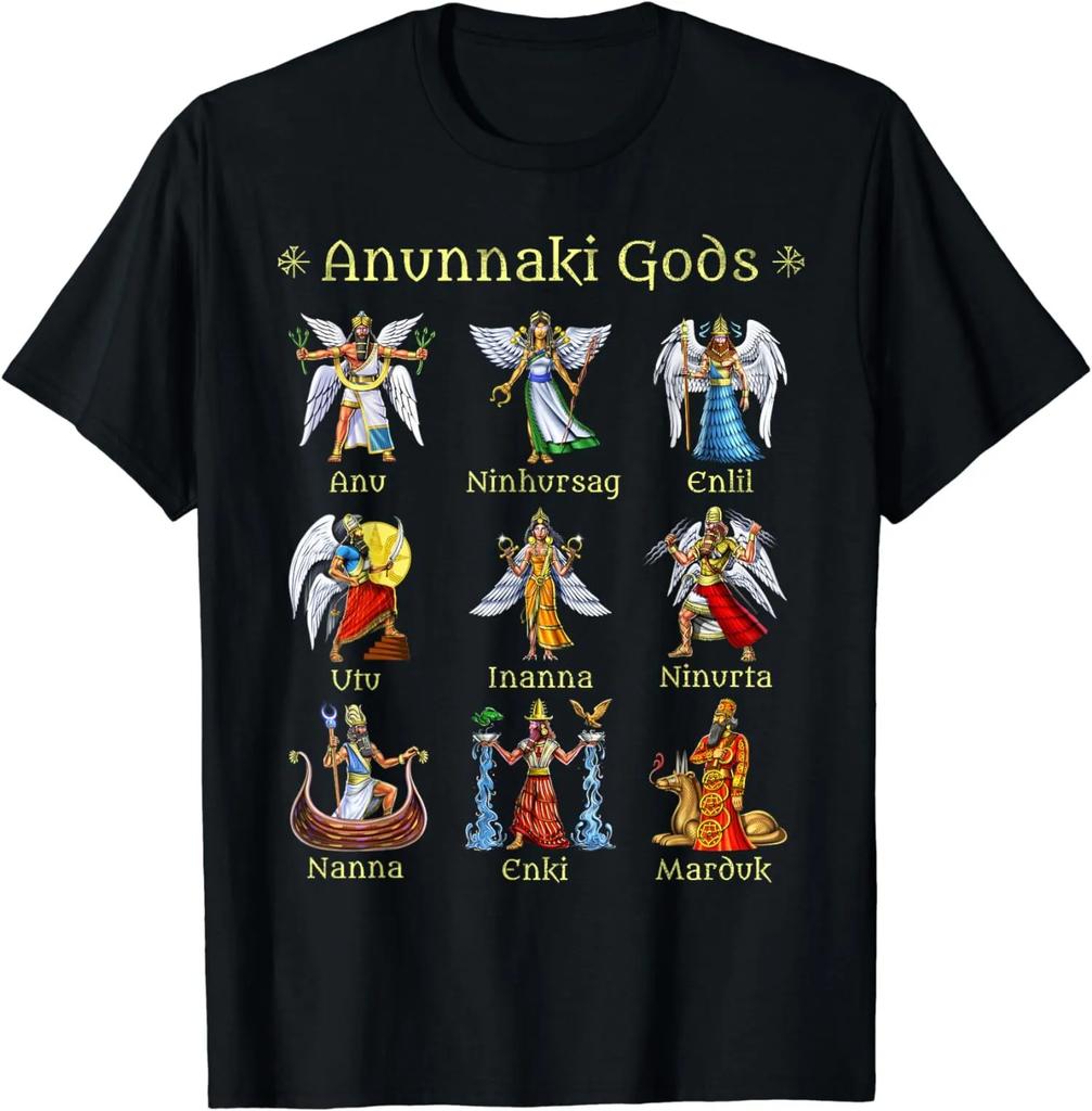 Anunnaki Dei Civiltà Sumera Antica Mitologia Maglietta 100% Cotone Girocollo Manica Corta Estiva Casual Unisex