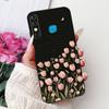 For Infinix Hot 8 Phone Case Hot 8 Lite Hot8 X650 X650C X650B X650D Elegant Floral Cat Pattern Black Silicone Soft TPU Cases