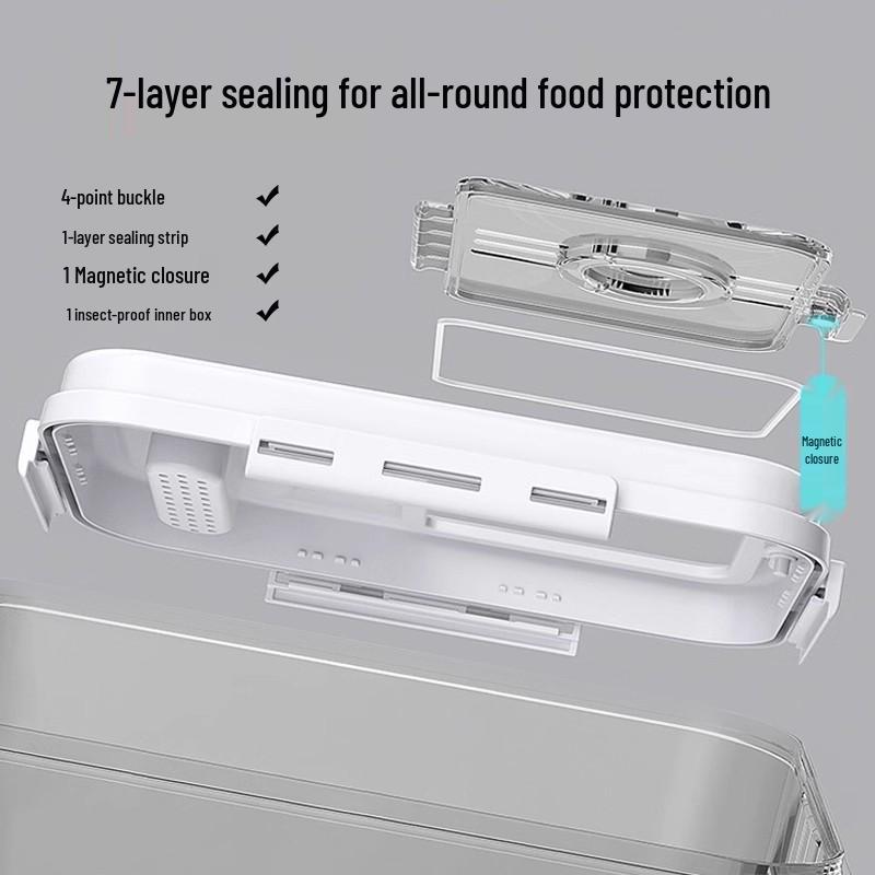 Sealed Grain Storage Bin - Insect and Moisture Proof Rice and Flour Container