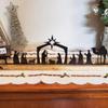 High Quality Nativity Scene Christmas Decor Metal Wood Base Tabletop Decoration Black Home Ornament Home