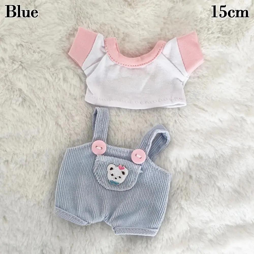 15Cm/20Cm For Doll Clothes Fashion T-Shirt Pants Doll Overalls Suit Casual Wears Jeans Overalls For 1/12 Dolls Accessories