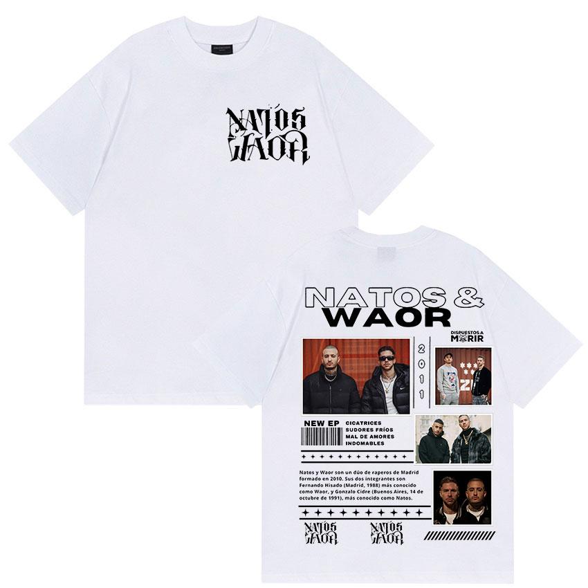 Rapper NATOS WAOR Tour 2025 Merch Graphic T Shirts Unisex Street Punk Hip Hop Short Sleeve Tshirt Unisex Retro Style Clothing Tees