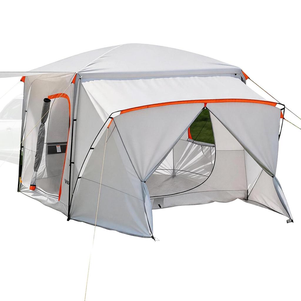 SUV Camping Tent for 5-9 Person, 3.96 x 3.05m 3-Season SUV Tailgate Tent with Ventilated Windows, PU2000mm Waterproof Dual-Use Car Rear Hatch Tents