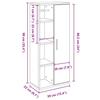 Bathroom Cabinet with Toilet Paper Holder Artisan Oak Finish 39 X 22 X 90 Cm