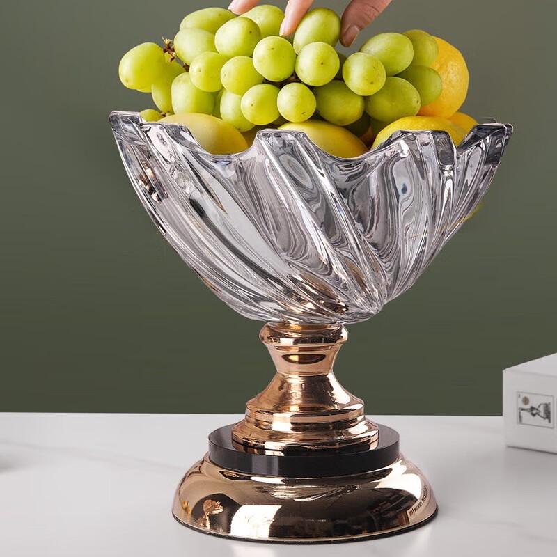 Fulevinz Europäisches Kristallglas Doppelschichtige Obst- & Snackplatte