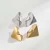 Trendy Personality Daily Versatile Curved Surface Zircon Inlaid Earrings Luxury Minimalist High Grade Ear Jewelry For Women