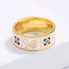 Anillo Clásico para Hombre Moda Patrón Irregular Anillo Esmaltado