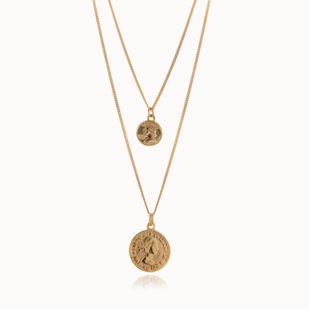 

J.Lauren 06N0852 Lucky Layered Silver Coin Necklace