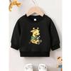 European sizes Kids 0-3 Years Giraffe Print Sweater - Giraffe Pattern Long Sleeve Round Neck Sweatersuit, Spring & Fall Outfits for