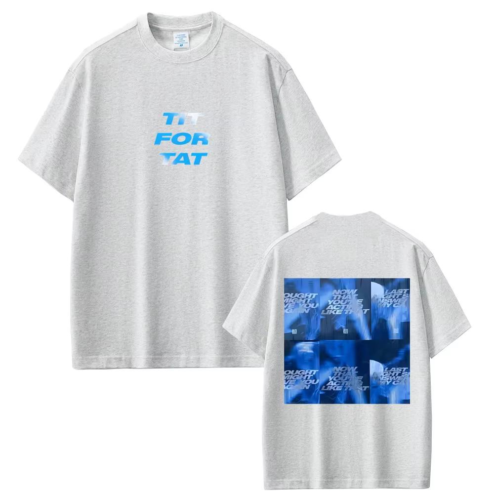 Tate McRae TiT for Tat Graphic T Shirt Men Women Hip Hop Fashion Pop Music Tshirt Unisex Casual pure Cotton Short Sleeve Top