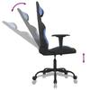 Gaming Chair with Massage Function Black and Blue Fabric