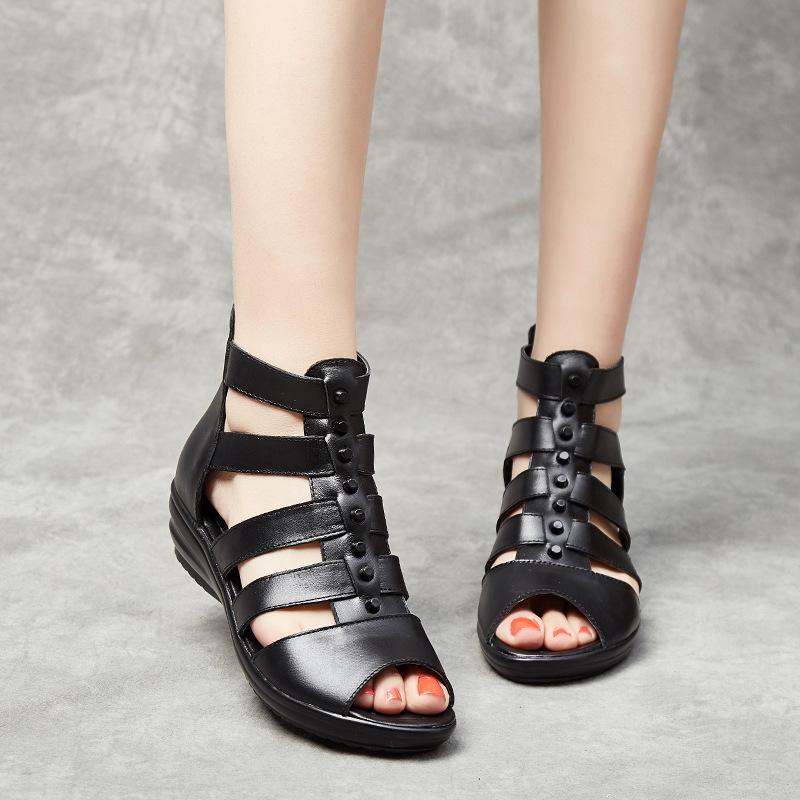 

Summer shoes new Roman sandals flat wedge with open toe fish mouth sandals large size 42 sandals women P45 35 синій