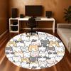 1pc Cat Circle Round Chair Mat Area Rug - Non-Slip, Floor Mat for Office, Bedroom, and Indoor Decor -1002090