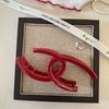 Large Red Zodiac Year Hair Claw Clip French Letter Gold Accent Updo Bun Holder for Women Non-Slip Hair Grip Accessory