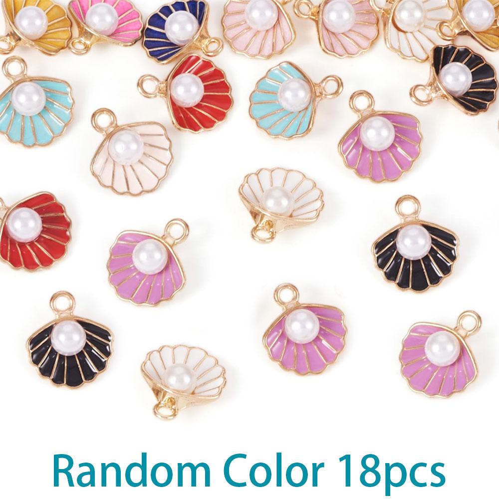 

6/12/18 шт. эмалевая подвеска из сплава в виде ракушки, океан, лето, океан, цветная подвеска в виде ракушки, сделай сам, летний пляж, браслет, серьги 18pcs разноцветный