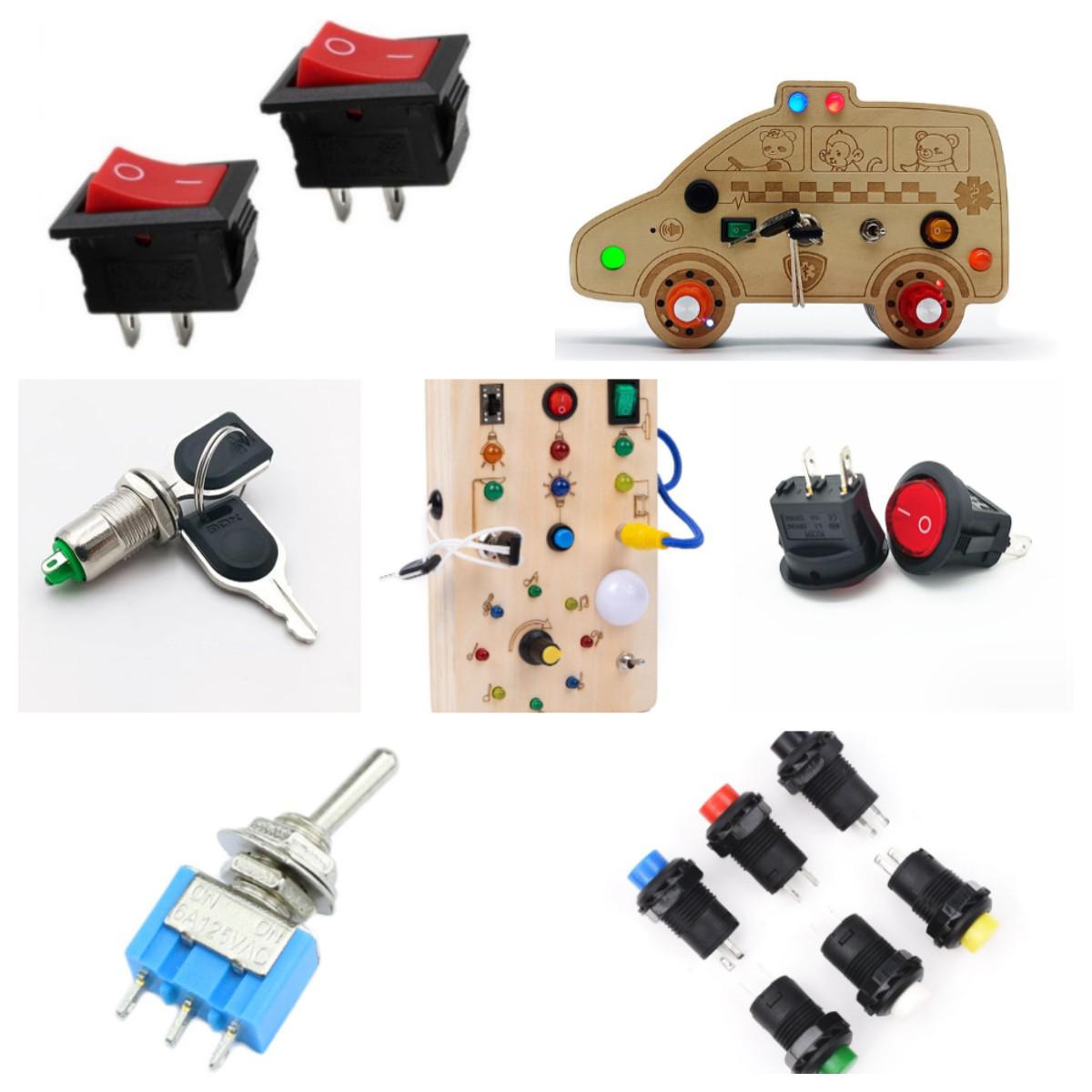 

Popular Wooden Toy Accessories: Boat Shape Switch/Button/Electronic Lock