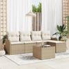6-Piece Garden Sofa Set with Cushions Brown Poly Rattan 3345671