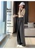 Women's High-Waisted Wide-Leg Drapey Trousers - Plus Size, Korean Style, Slimming, Floor-Length, Suited for Spring and Autumn.