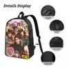 3 Stück ATEEZ Musiktour Kpop Band Merch Rucksack-Set für Kinder Federmäppchen Schulranzen-Sets mit Brotdose Für Schulschüler Tagesrucksack