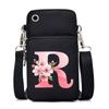 2024 Mobile Phone Bag Women's Messenger Bag New Alphabet Letter Printing Black Shoulder Bag Change Bag
