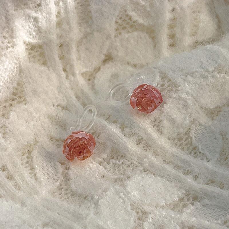 2PCS Acrylic Flower Stud Earring Fashion Women Shiny Colorful Screw Stud Earrings Stainless Steel Cartilage Helix Ear Piercing Jewelry Accessories